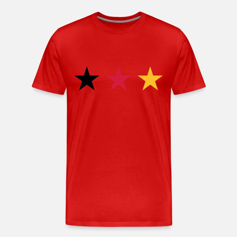 Drei Sterne Deutschlandfahne - Männer Premium Bio T-Shirt - Rot