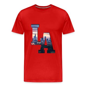 Los Angeles, Californie, Los Angeles - T-shirt bio Premium Homme - rouge - Devant - Damien (186cm)