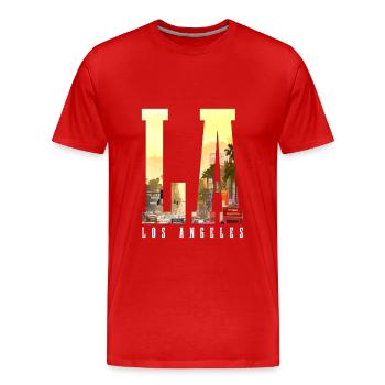Los Angeles, Californie, Los Angeles - T-shirt bio Premium Homme - rouge - Devant - Damien (186cm)