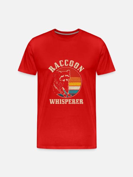 Raccoon Funny Gift - Men's Premium Organic T-Shirt - red