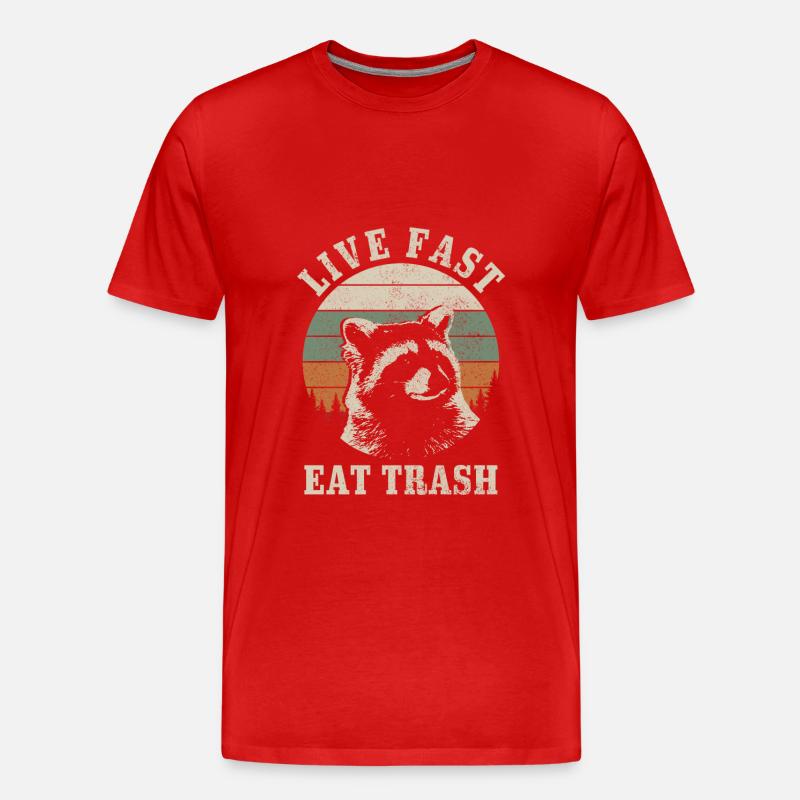 Waschbär Lustig Geschenk - Männer Premium Bio T-Shirt - Rot
