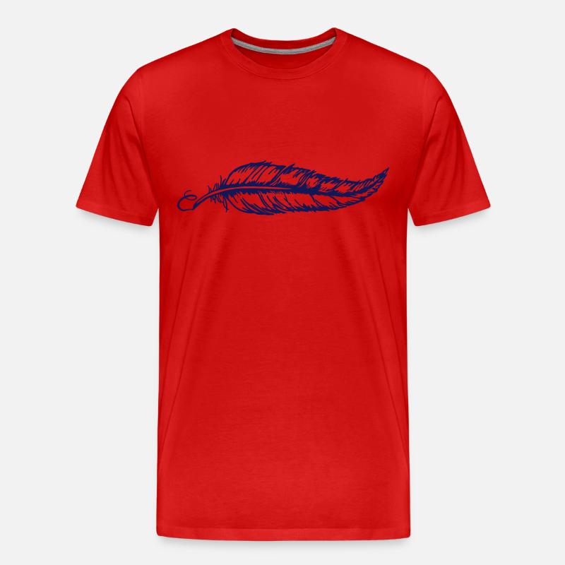 Feder - Männer Premium Bio T-Shirt - Rot