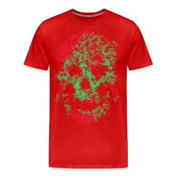 os du crâne - T-shirt bio Premium Homme - rouge - Devant - Damien (186cm)