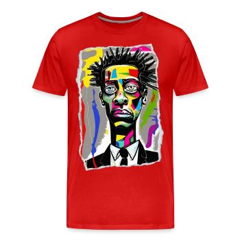 Lebendiges Stadtporträt - Männer Premium Bio T-Shirt - Rot - Vorne - Damien (186cm)