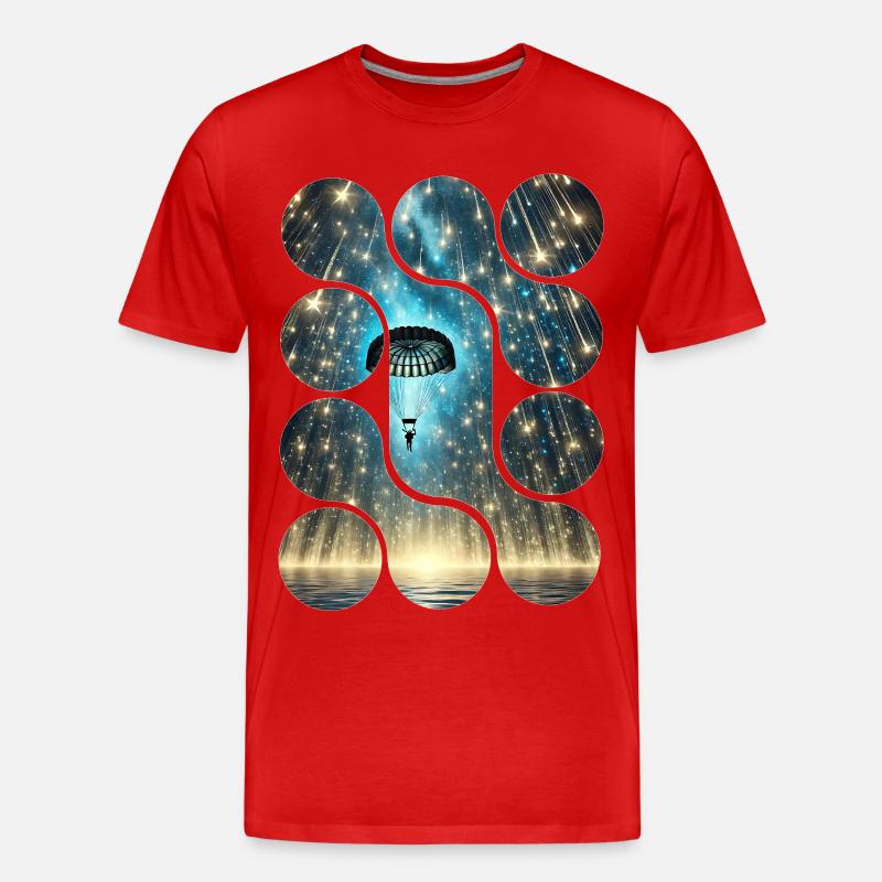 Star Parachute Visual - Männer Premium Bio T-Shirt - Rot