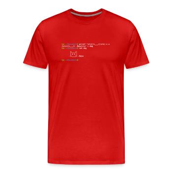 linux shell cat - T-shirt bio Premium Homme - rouge - Devant - Damien (186cm)