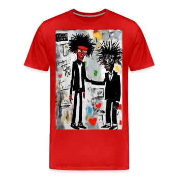Urban Love: Art Pop - Men's Premium Organic T-Shirt - red - Front - Damien (186cm)