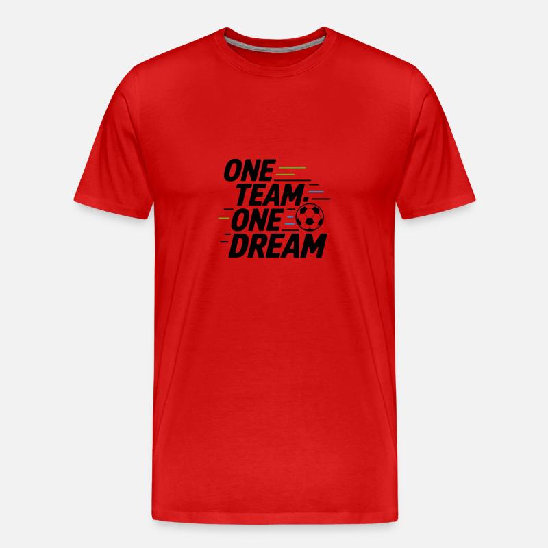 ONE TEAM ONE DREAM - Männer Premium Bio T-Shirt - Rot