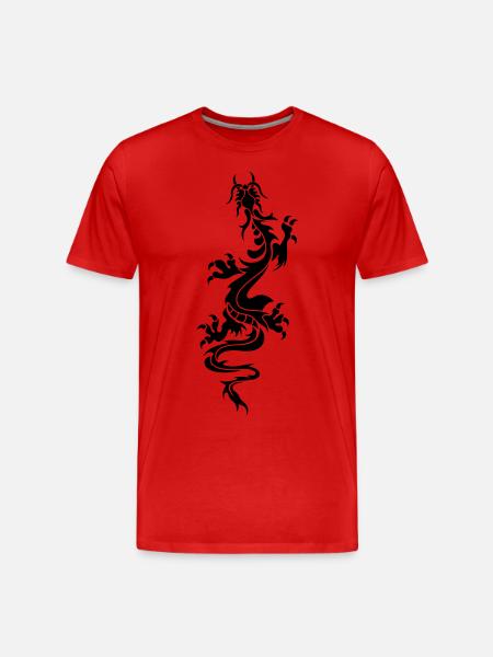 chinese dragon tribal - Men's Premium Organic T-Shirt - red