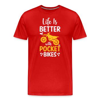 Pocketbike Bikerin Zweirad Sohn - Männer Premium Bio T-Shirt - Rot - Vorne - Damien (186cm)