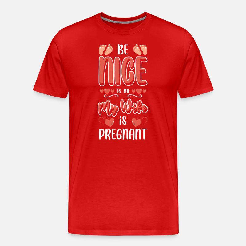 Babybauch Mutter Werdende Mutter - Männer Premium Bio T-Shirt - Rot