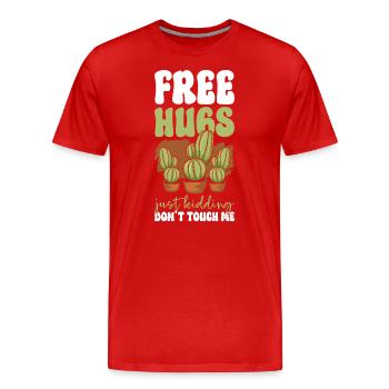 Nur Gucken Motto Antisozial - Männer Premium Bio T-Shirt - Rot - Vorne - Damien (186cm)