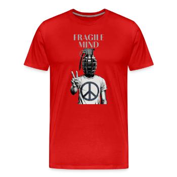 Fragile Mind - Men's Premium Organic T-Shirt - red - Front - Damien (186cm)