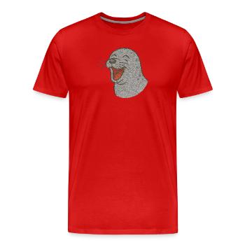 Seehund_der_Lacht - Männer Premium Bio T-Shirt - Rot - Vorne - Damien (186cm)