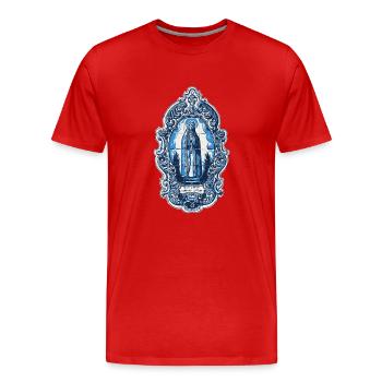 Unsere Liebe Frau von Fatima im portugiesischen Azulejo-Stil - Männer Premium Bio T-Shirt - Rot - Vorne - Damien (186cm)