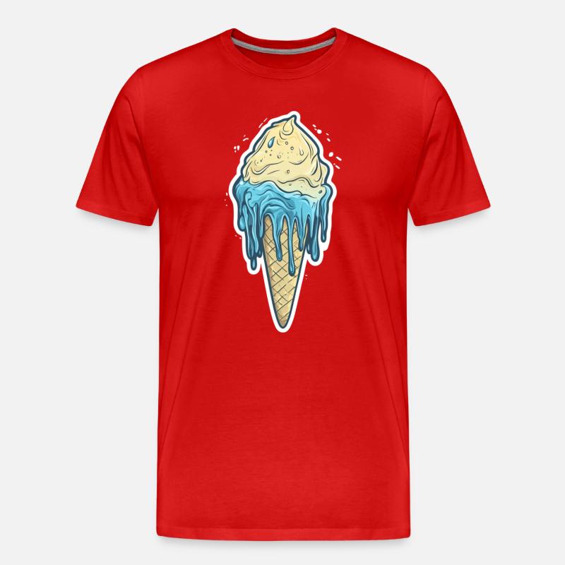 Eiscreme Eis - Männer Premium Bio T-Shirt - Rot