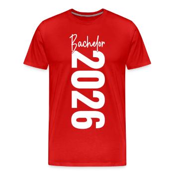 Baccalauréat 2026 - T-shirt bio Premium Homme - rouge - Devant - Damien (186cm)