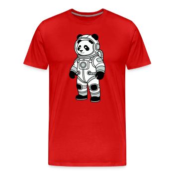 Combinaison spatiale panda bear - T-shirt bio Premium Homme - rouge - Devant - Damien (186cm)