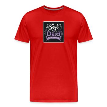 Meilleur design de cœur Papa Éternel - T-shirt bio Premium Homme - rouge - Devant - Damien (186cm)