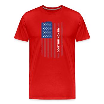 Drapeau du bouledogue français - T-shirt bio Premium Homme - rouge - Devant - Damien (186cm)