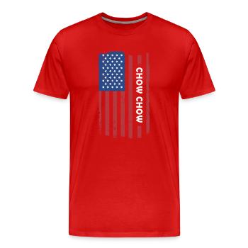 Drapeau Chow Chow Us - T-shirt bio Premium Homme - rouge - Devant - Damien (186cm)