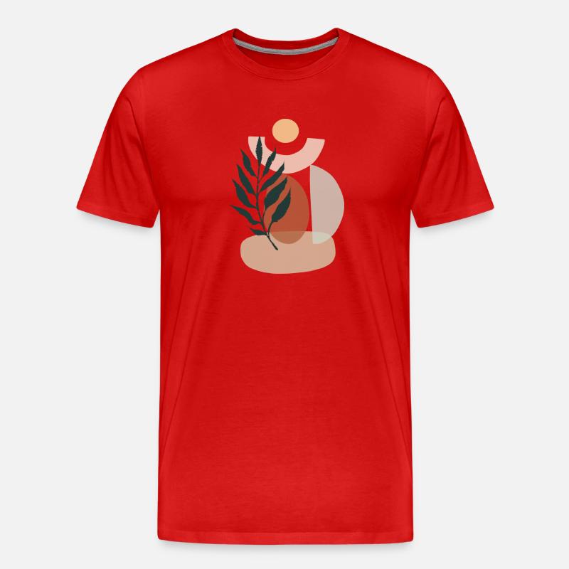 Minimalistic Boho Style - Männer Premium Bio T-Shirt - Rot