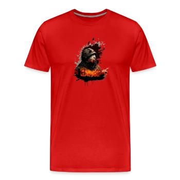 abstrac art logo post apocalyptic - T-shirt bio Premium Homme - rouge - Devant - Damien (186cm)