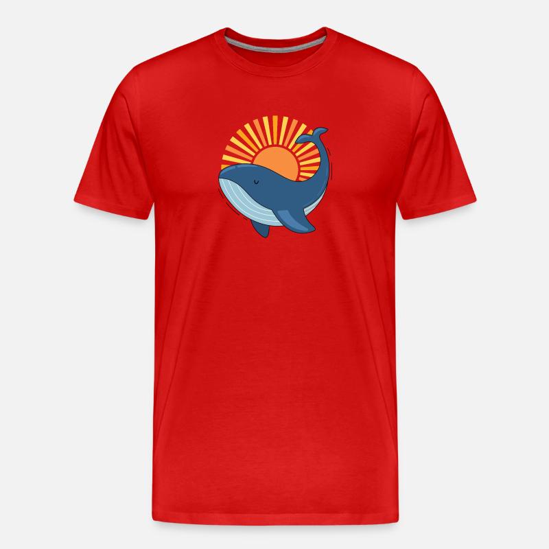 Wal und sonne - Männer Premium Bio T-Shirt - Rot