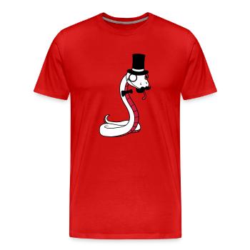 Sir gentlemen cylinder rich monocle glasses s - Men's Premium Organic T-Shirt - red - Front - Damien (186cm)