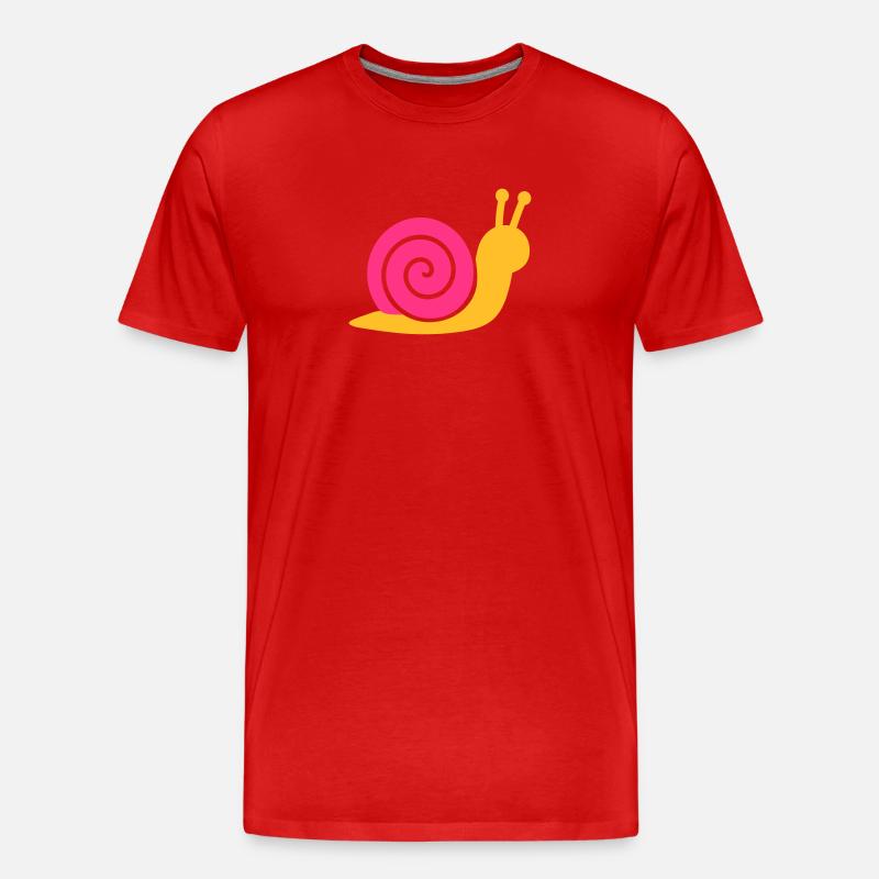 Schnecke - Männer Premium Bio T-Shirt - Rot