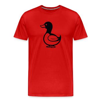Ente - Männer Premium Bio T-Shirt - Rot - Vorne - Damien (186cm)