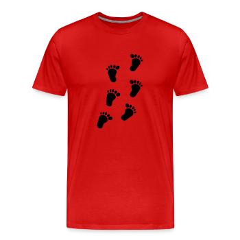pieds de bébé - T-shirt bio Premium Homme - rouge - Devant - Damien (186cm)