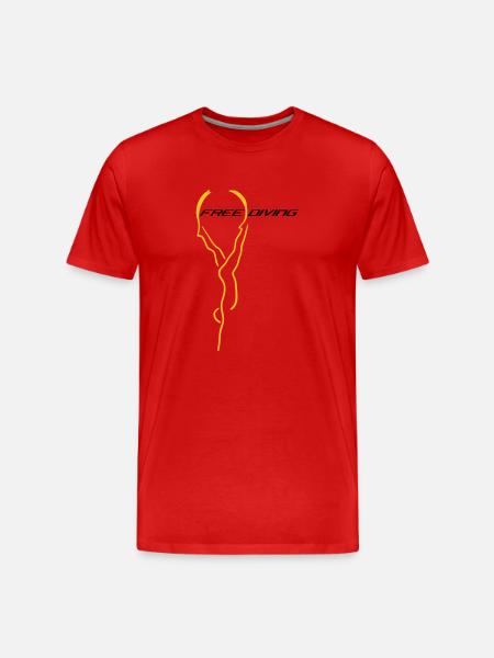 Freediving - Männer Premium Bio T-Shirt - Rot