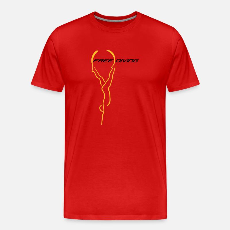 Freediving - Männer Premium Bio T-Shirt - Rot