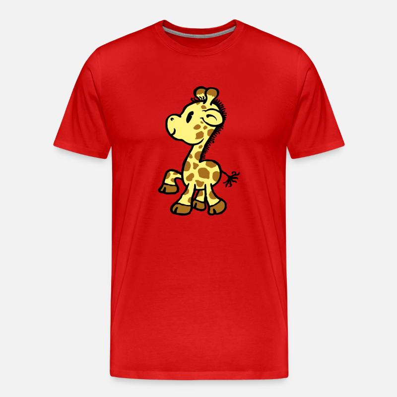 Giraffe - Männer Premium Bio T-Shirt - Rot