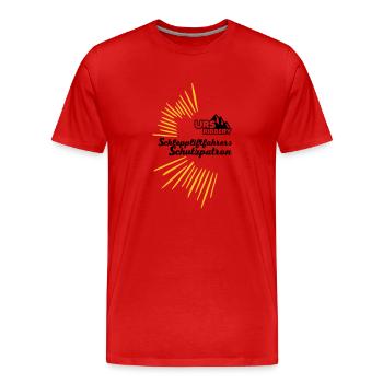 Schutzpatron Text - Männer Premium Bio T-Shirt - Rot - Vorne - Damien (186cm)
