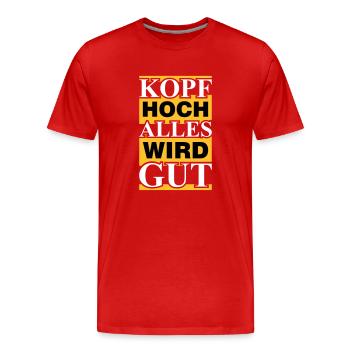 alles wird gut - Männer Premium Bio T-Shirt - Rot - Vorne - Damien (186cm)