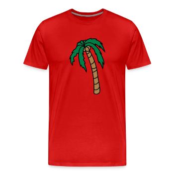 Hängende Palme Design - Männer Premium Bio T-Shirt - Rot - Vorne - Damien (186cm)