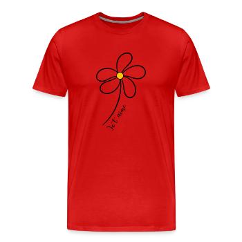 ICH LIEBE DICH. ICH LIEBE DICH. LIEBE. LIEBE. HERZ. BLUME - Männer Premium Bio T-Shirt - Rot - Vorne - Damien (186cm)