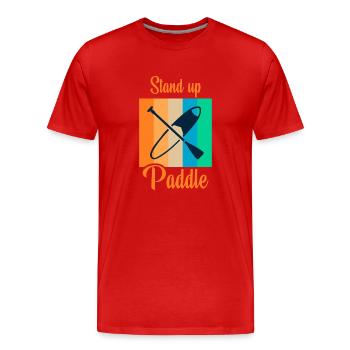 Standup Paddle - Men's Premium Organic T-Shirt - red - Front - Damien (186cm)