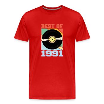 Best of 1991 - Männer Premium Bio T-Shirt - Rot - Vorne - Damien (186cm)