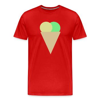 Eis in der Waffel - Männer Premium Bio T-Shirt - Rot - Vorne - Damien (186cm)