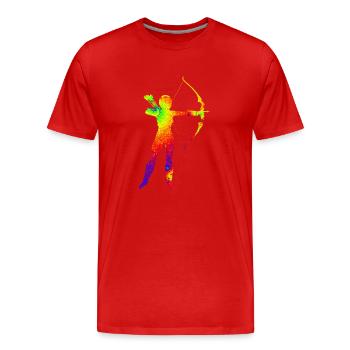Bogenschützin Schießsport Sportschützen Geschenk - Männer Premium Bio T-Shirt - Rot - Vorne - Damien (186cm)