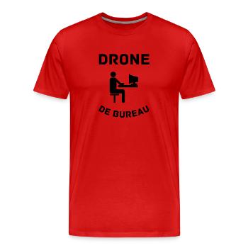 drone de bureau - T-shirt bio Premium Homme - rouge - Devant - Damien (186cm)