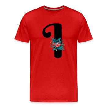 Brief Ich habe geblüht - Männer Premium Bio T-Shirt - Rot - Vorne - Damien (186cm)