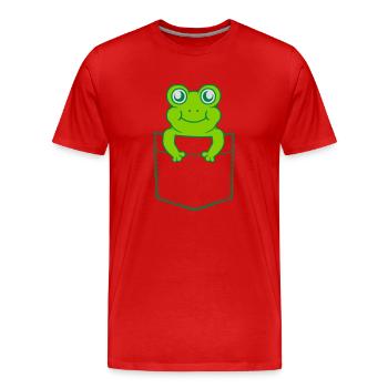 On the go Shirt Bag Frog Comic - Men's Premium Organic T-Shirt - red - Front - Damien (186cm)