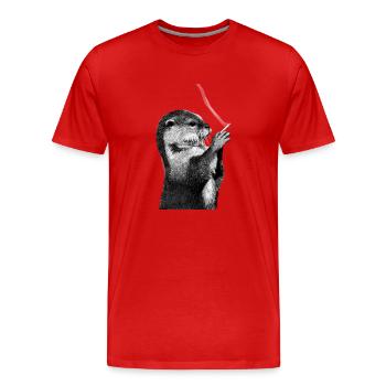 Otter - Men's Premium Organic T-Shirt - red - Front - Damien (186cm)