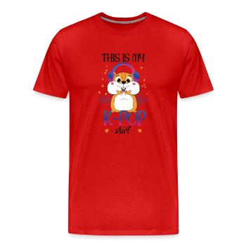 Hamster K-Pop Musique pop sud-coréenne - T-shirt bio Premium Homme - rouge - Devant - Damien (186cm)