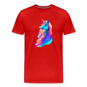 Unicorn Mädchen Einhorn Fabeltier Einhörner - Männer Premium Bio T-Shirt - Rot - Vorne - Damien (186cm)
