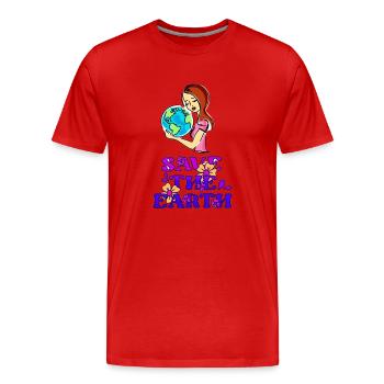 Jour de la Terre 03 3 - T-shirt bio Premium Homme - rouge - Devant - Damien (186cm)